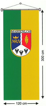 Fahne des Schützenvereins Marienloh mit Wappen in 300 cm x 120 cm